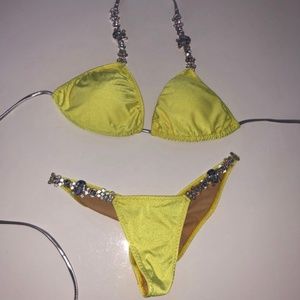 Yellow and Rhinestone Bikini
